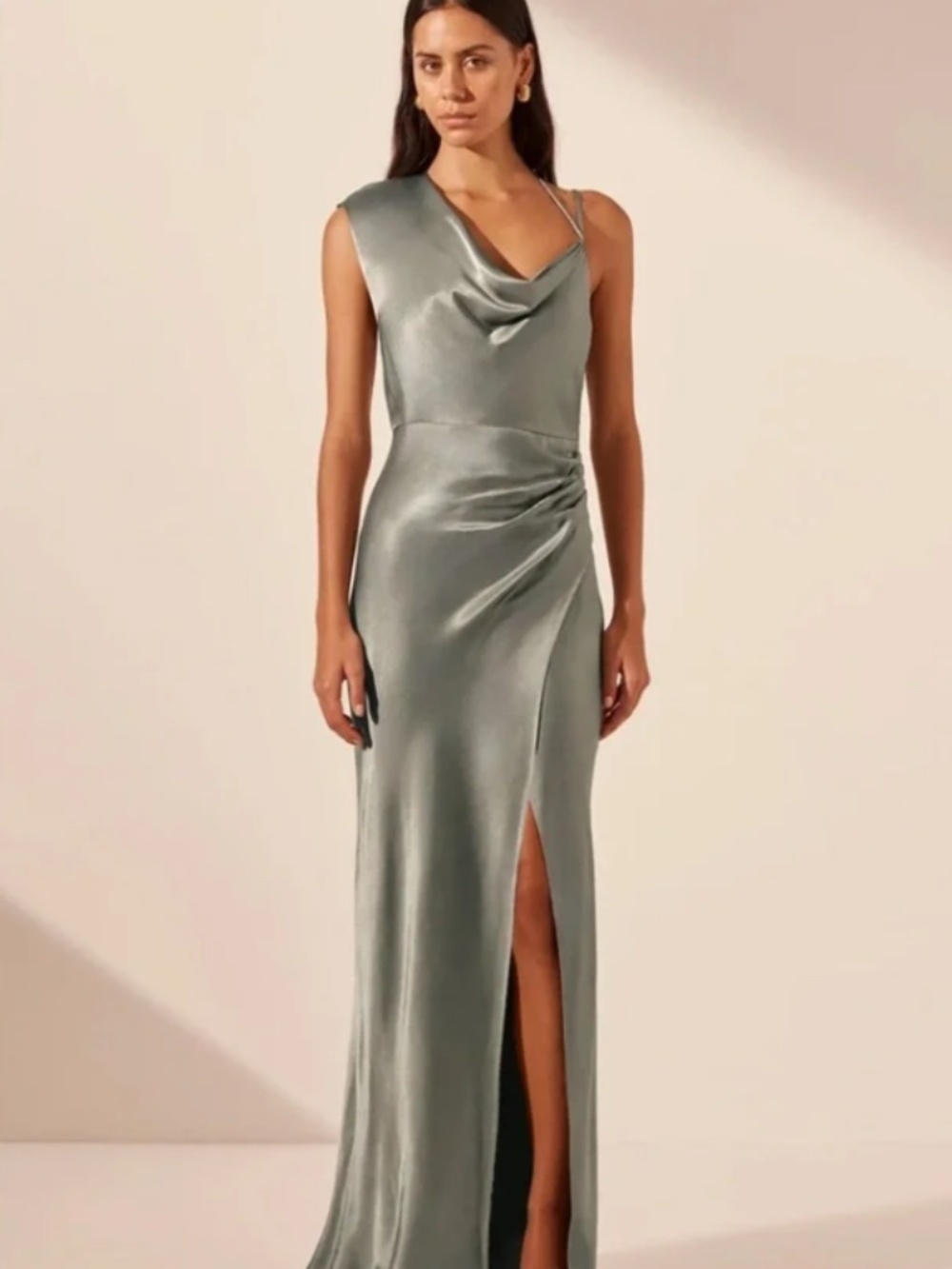 Shona Joy La Lune Draped Maxi Dress - Sage NWT
